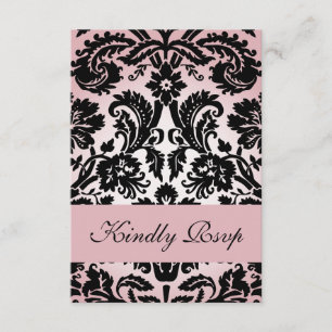 Rosa Damask-OSA kort för inbjudan till torgbröllop