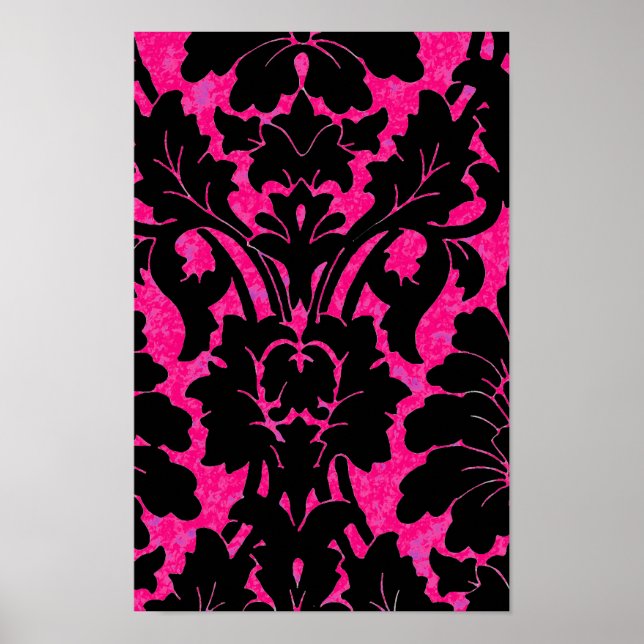 Rosa Damask ~ Papper för snabbradbrytning 16,50 x  Poster (Framsidan)