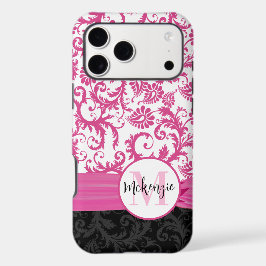 Rosa Damask Personlig Tryckt Fleur de lis
