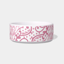 Rosa Damask Pet Bowl