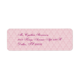Rosa Damask Returadress Etikett