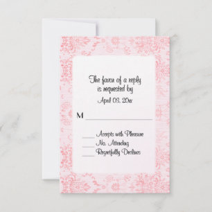 Rosa Damask RSVP-kort OSA Kort