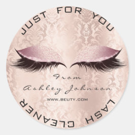 Rosa Damask Salon Glitter SPA Makeup Lash Cleaner Runt Klistermärke