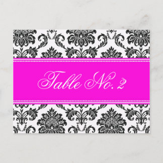 Rosa Damask Wedding Bordsnummer