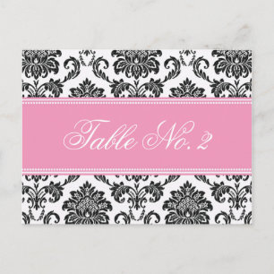 Rosa Damask Wedding Bordsnummer
