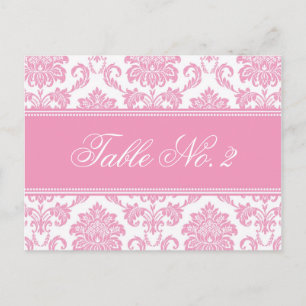 Rosa Damask Wedding Bordsnummer