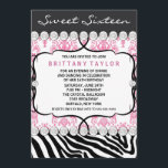 Rosa Damask Zebra Sweet sixteen Födelsedagsfest Inbjudningar<br><div class="desc">Elegant rosa damm zebra sweet sixteen födelsedagsfest inbjudan. Rosa zebra sweet sixteen födelsedagsfest inbjudan. Rosa zebra Quinceanera-inbjudningar. Rosa damm sweet sixteen födelsedagsfest inbjudan. Rosa svarta partybjudanden. Rosa zebra-inbjudningar. Flickor rosa zebra födelsedagsfest inbjudan.</div>