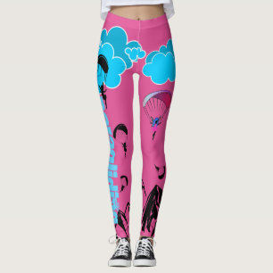 Rosa damasker för Paraglidingskälmskt Leggings