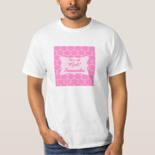 Rosa damast är det en pappa för t-shirt
