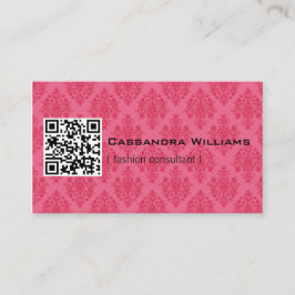 Rosa damast QR KODIFIERAR visitkortar Visitkort