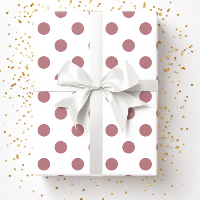 Rosa dammig rosprickig mönster presentpapper (Pink Dusty Rose Polka Dots Pattern Wrapping Paper)