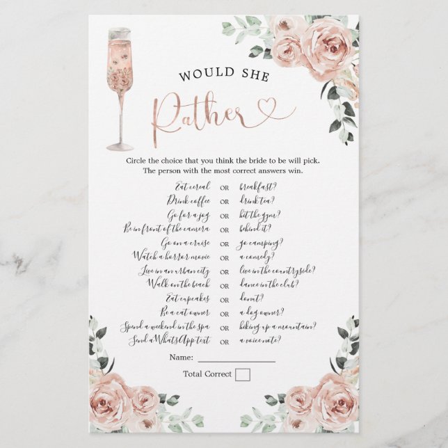 Rosa dammiga rosenblad Prosecco Would She Rather (Framsida)