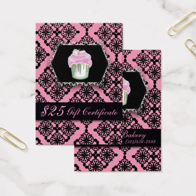 rosa Dammkonditor för bagerikakor Visitkort (Kontor)
