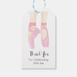Rosa Dance för Ballet Shoes Tack Favor Gift Märkre Presentetikett