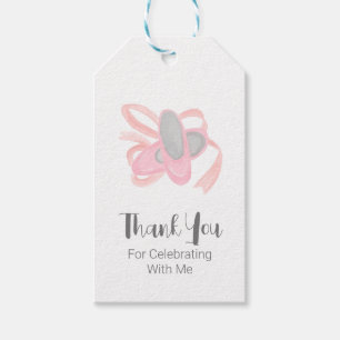 Rosa Dance för Ballet Shoes Tack Favor Gift Märkre Presentetikett