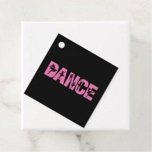 Rosa DANCE med Ballerina Cutouts Gåvor Etiketter