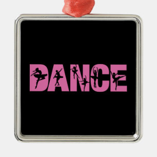Rosa DANCE med Ballerina Cutouts Julgransprydnad Metall