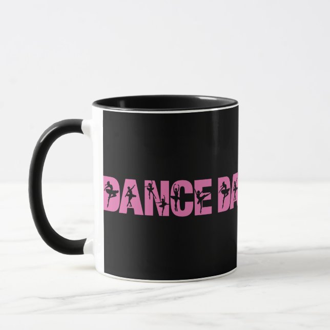 Rosa DANCE med Ballerina Cutouts Mugg (Vänster)