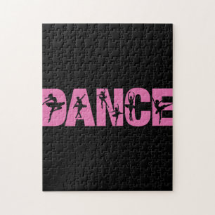 Rosa DANCE med Ballerina Cutouts Pussel