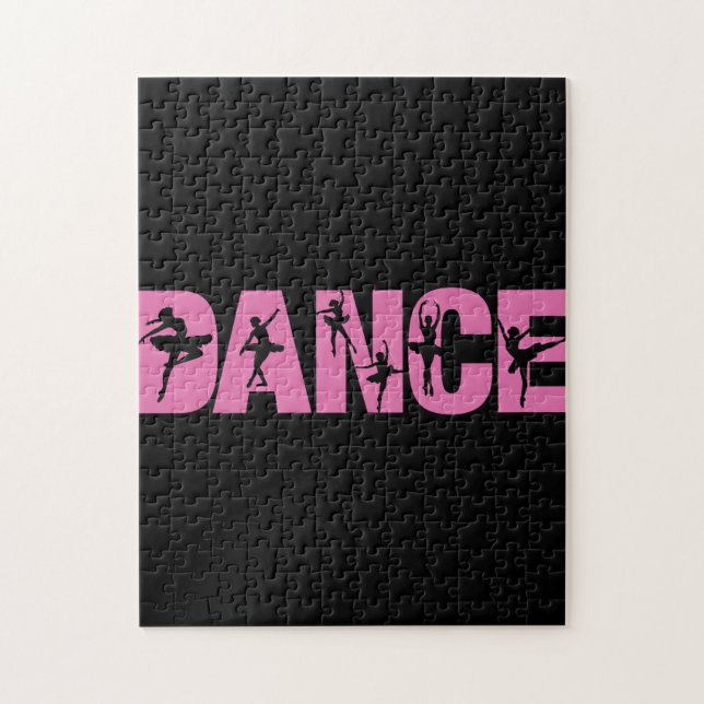 Rosa DANCE med Ballerina Cutouts Pussel (Vertikal)