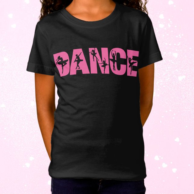 Rosa DANCE med Ballerina Cutouts T Shirt (Skapare uppladdad)