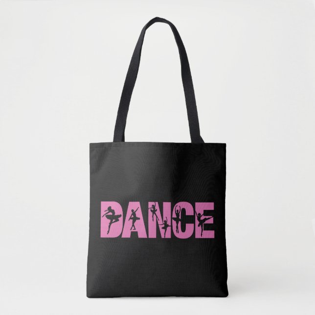 Rosa DANCE med Ballerina Cutouts Tygkasse (Framsida)