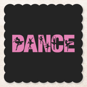 Rosa DANCE med Ballerina Cutouts Underlägg Papper