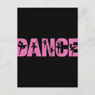 Rosa DANCE med Ballerina Cutouts Vykort