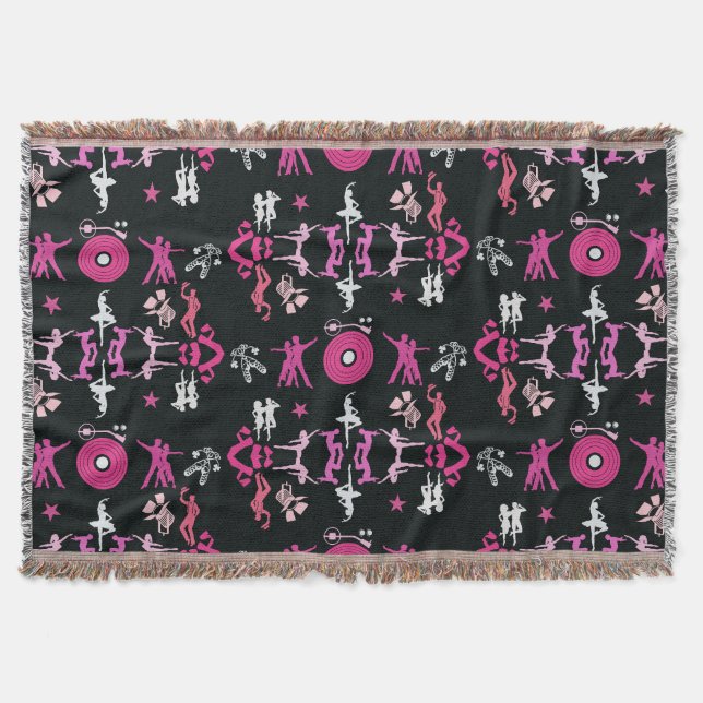 Rosa Dancer Patterner Home Decor Filt (Framsidan)
