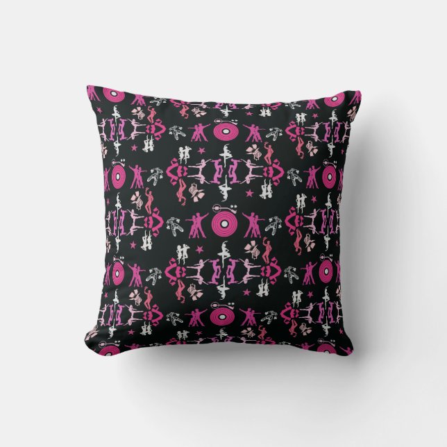 Rosa Dancer Patterner Home Decor Kudde (Framsida)