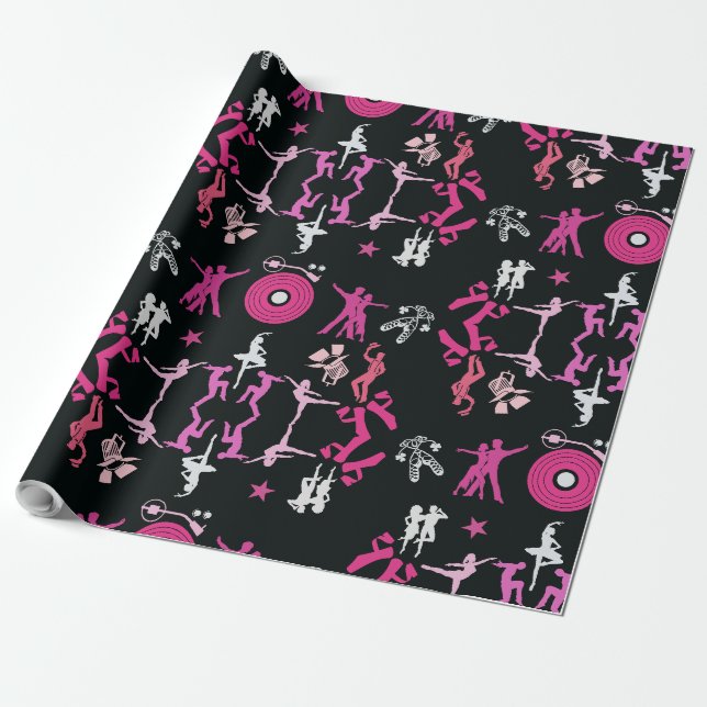 Rosa Dancer Patterner Home Decor Presentpapper (Utrullad)