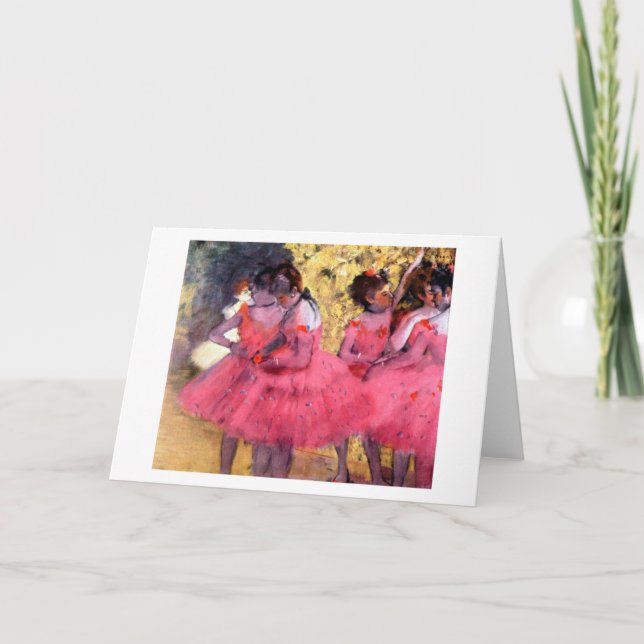 Rosa Dancers, Edgar Degas Kort (Framsida)