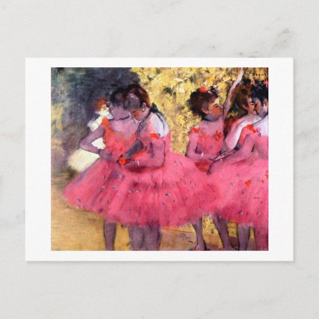 Rosa Dancers, Edgar Degas Vykort (Framsida)
