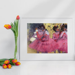 Rosa Dancers, Före Ballet av Edgar Degas Poster
