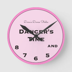 Rosa Dancer's Time 5, 6, 7 och 8 Novelty Round Clo Rund Klocka