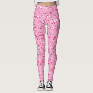 Rosa Dancing Hearts LOving Par Valentine Leggings