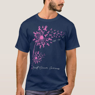Rosa Dandelion Faith Hope Kärlek Breast Cancer Med T Shirt