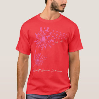 Rosa Dandelion Faith Hope Kärlek Breast Cancer Med T Shirt