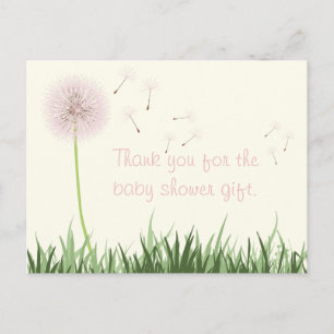 Rosa Dandelion Tack vykort