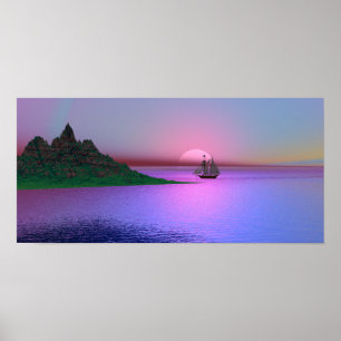 Rosa Dawn och Yacht Poster