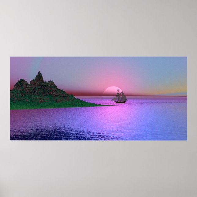 Rosa Dawn och Yacht Poster (Framsidan)
