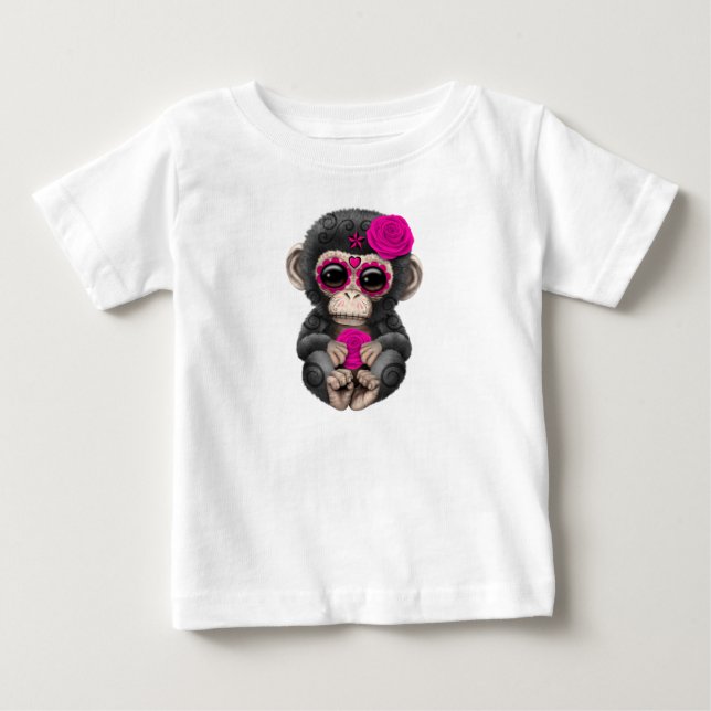 Rosa Day of the dead Chimp Tröja (Framsida)