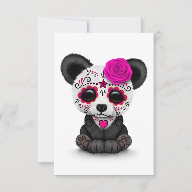 Rosa Day of the dead Sugar Skull Panda on White (Framsida)