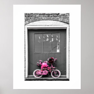 Rosa Decorated Barn Bike Poster