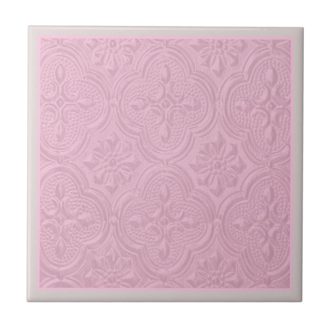 Rosa Decorative Blommönster Kakelplatta (Framsidan)