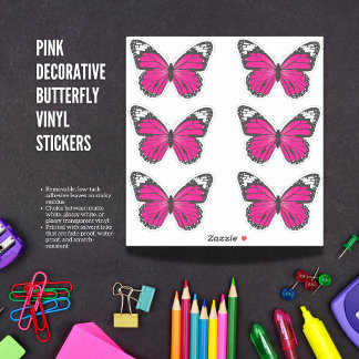 Rosa Decorative Butterfly Vinyl Stickers Klistermärken