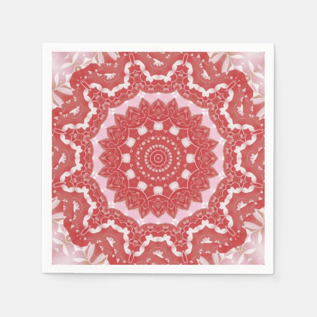 Rosa Decorative Helgdag Napkin Pappersservett (Framsidan)