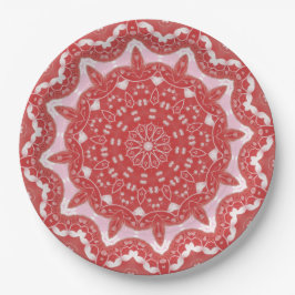 Rosa Decorative Helgdag Papper Plate