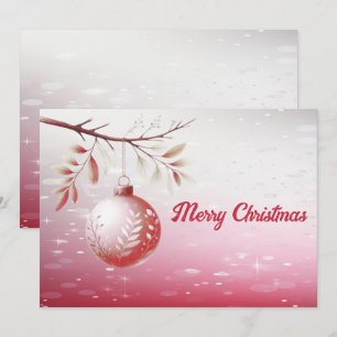 Rosa Decorative jul Boll Helgdag Card Julkort