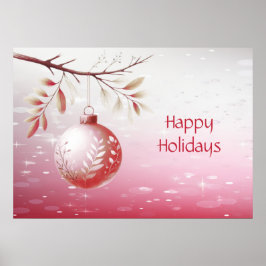 Rosa Decorative jul Boll Helgdag Poster